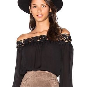 Stone Cold Fox Bohemian Silk Off The Shoulder Top
